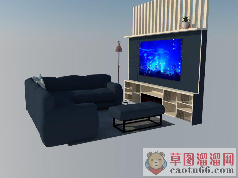 客厅电视柜沙发SU模型