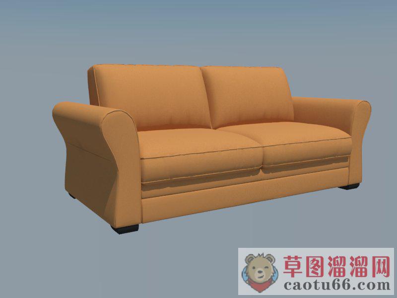 办公皮沙发SU模型