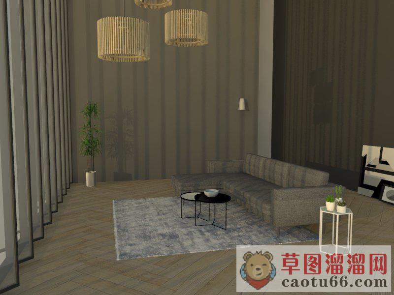 现代客厅沙发SU模型