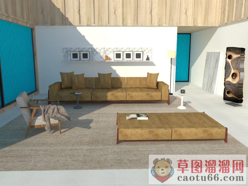 客厅沙发茶几SU模型