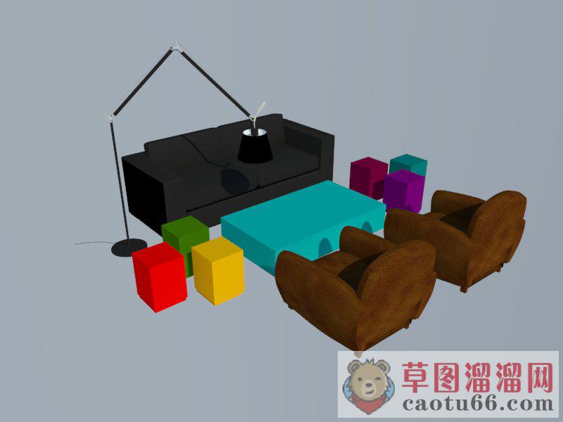 特色沙发落地灯SU模型