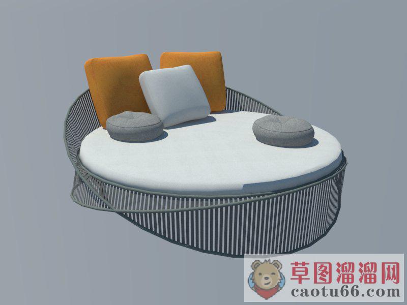 现代圆形贵妃SU模型