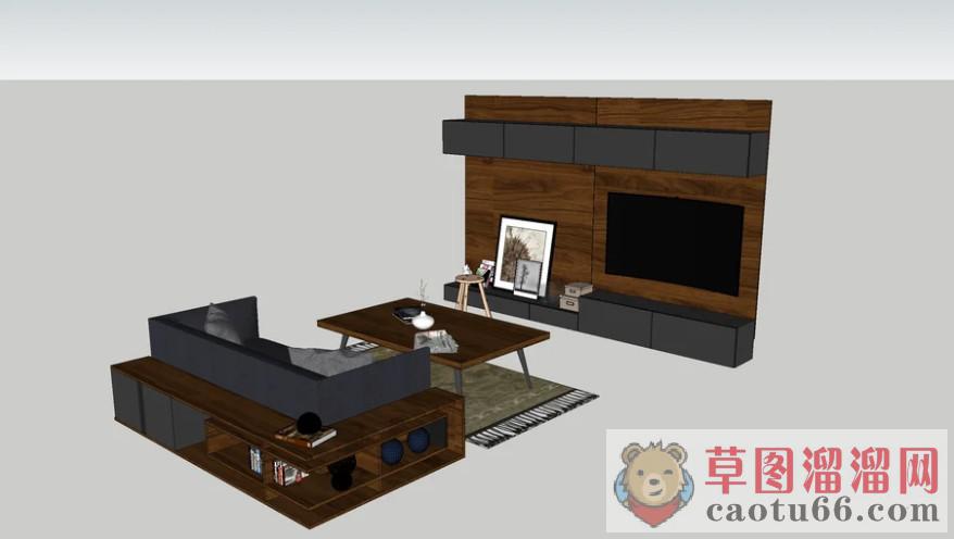 客厅沙发茶几SU模型