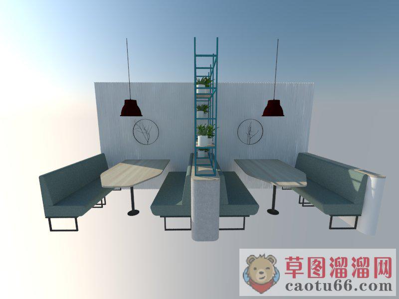 装饰卡座沙发SU模型