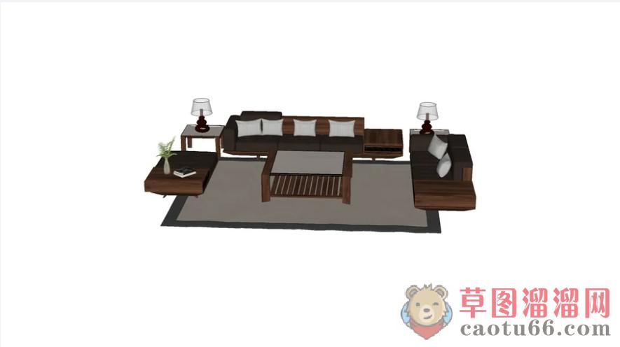 客厅沙发茶几SU模型