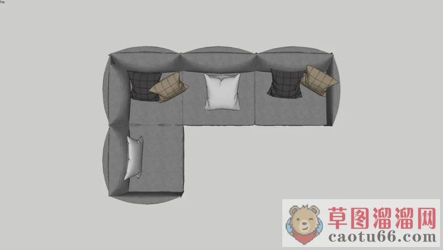 L形布艺沙发SU模型