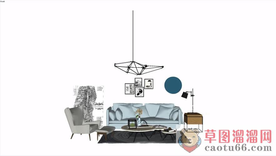 欧式沙发SU模型