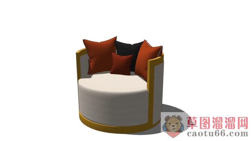 单人座沙发椅SU模型