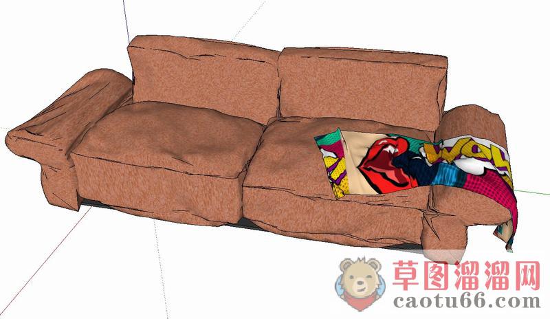 欧式布艺沙发SU模型