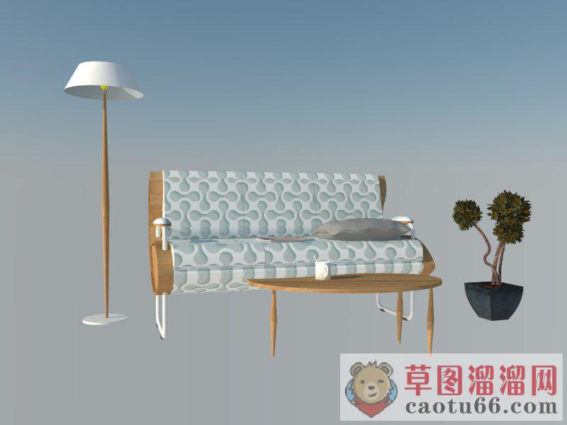 沙发落地灯SU模型