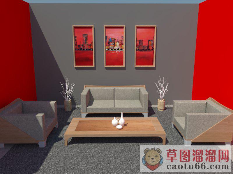 沙发茶几装饰SU模型