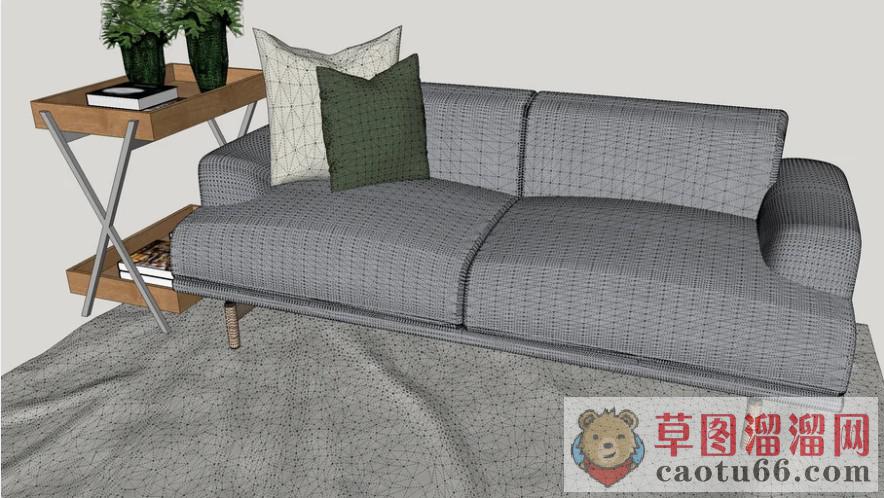 沙发小边桌家具SU模型