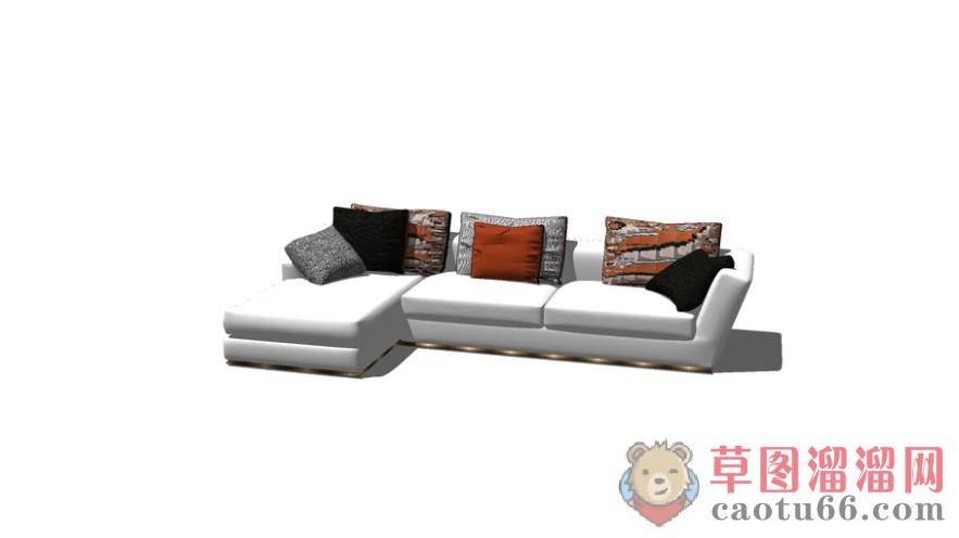 L型沙发SU模型
