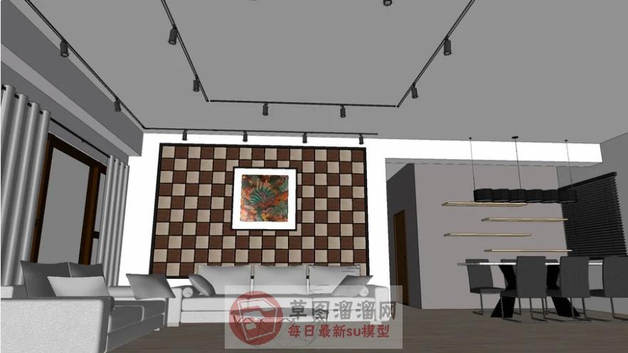 客厅沙发餐桌椅SU模型