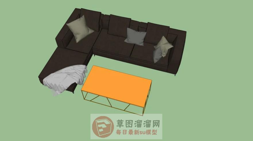 L形沙发SU模型