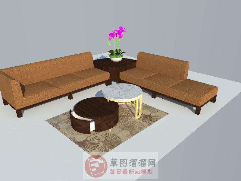 沙发茶几角桌SU模型