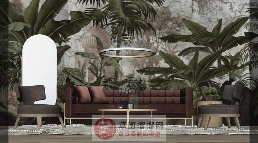 沙发茶几SU模型