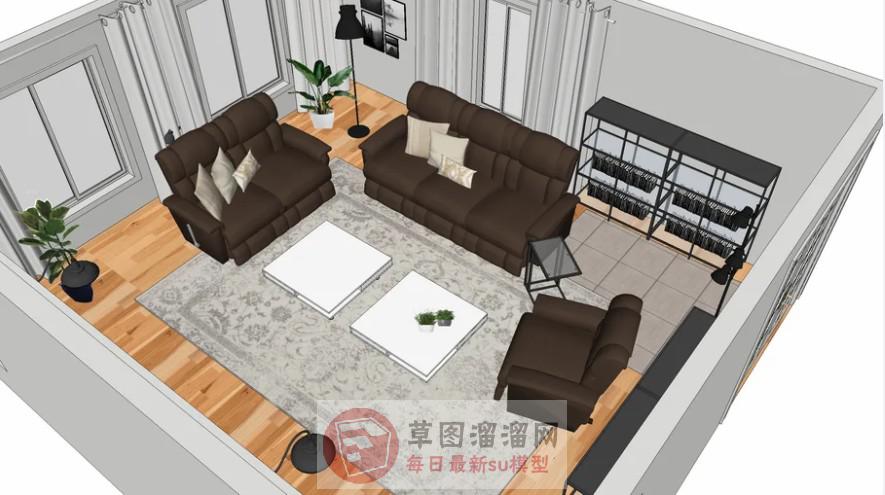 家居客厅沙发SU模型