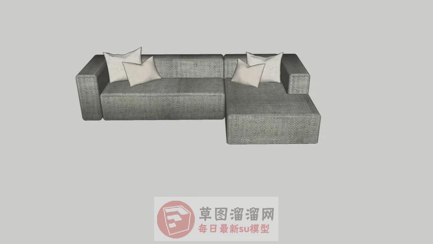 帆布L型沙发SU模型