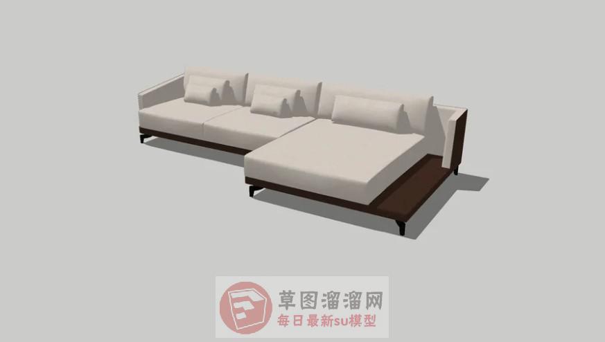 L型现代沙发SU模型
