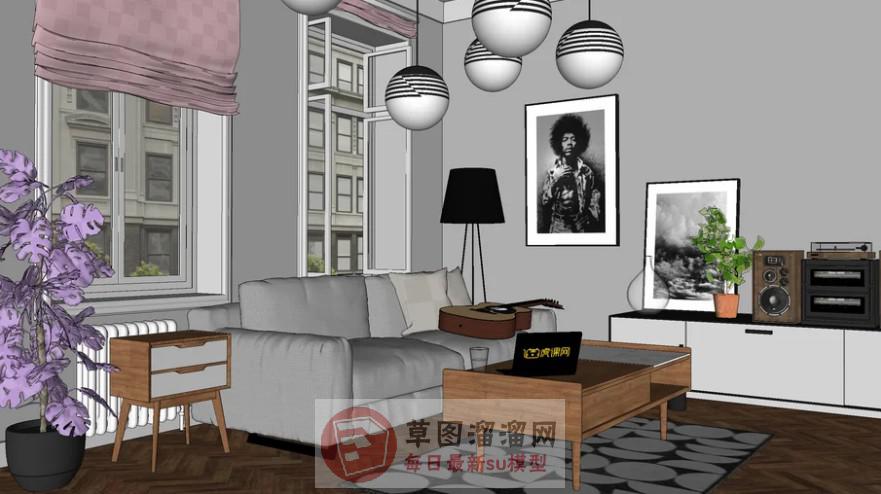 沙发茶几客厅SU模型