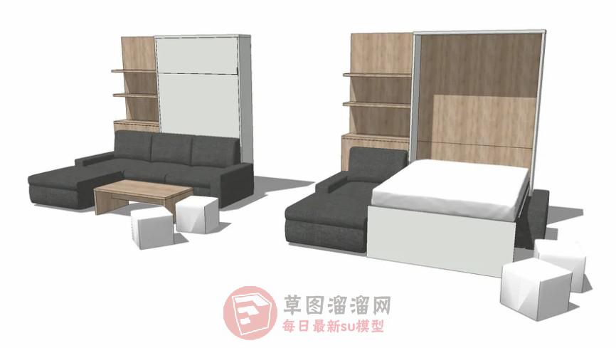 沙发茶几柜子SU模型