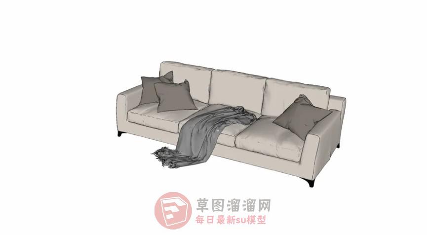 三人座沙发家具SU模型