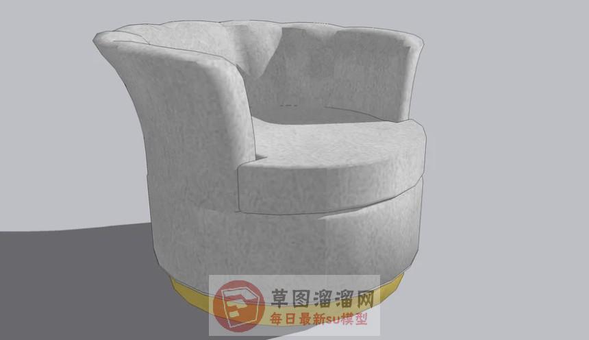 单人座扶手椅沙发SU模型