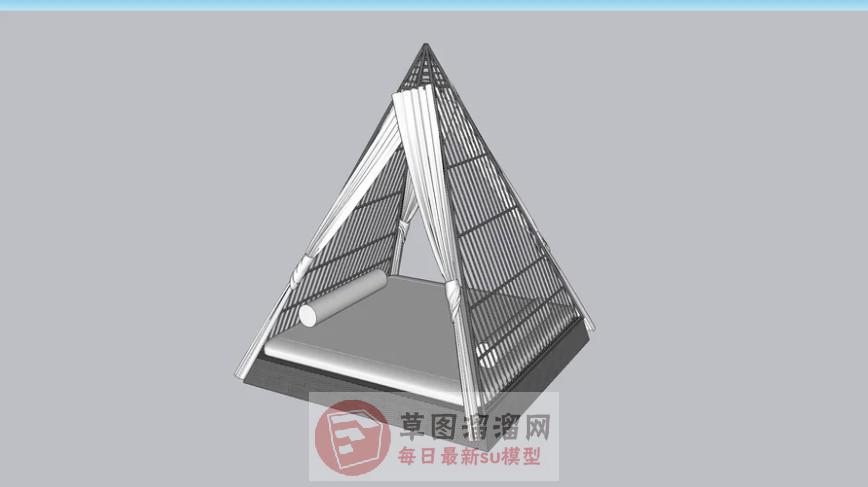 户外沙发床SU模型