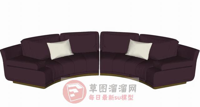 弧形沙发组合SU模型