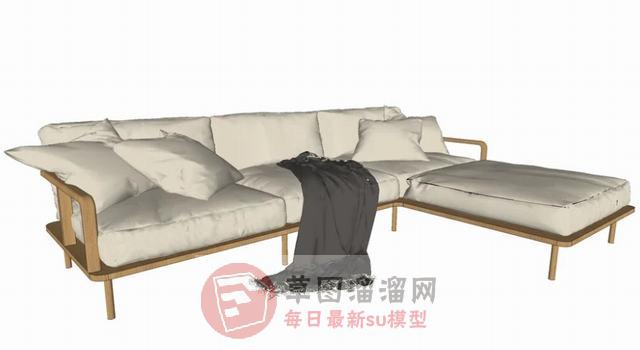 L型沙发家具SU模型