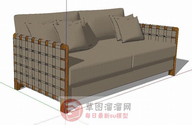 两人座沙发家具SU模型
