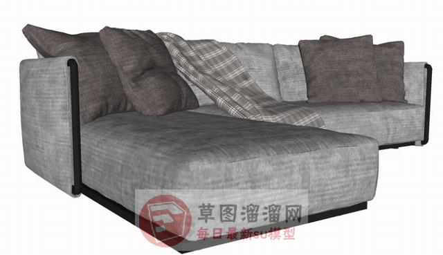 L形布艺沙发SU模型