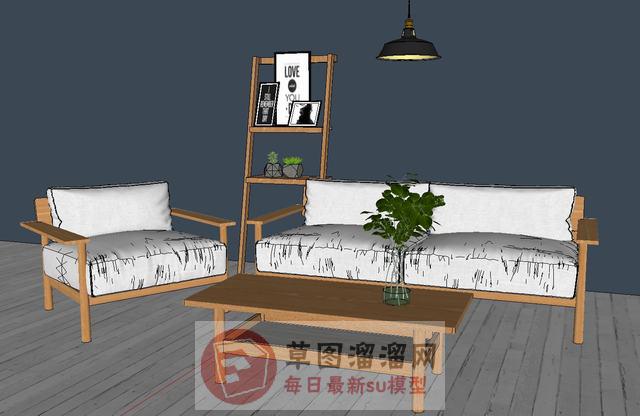 沙发茶几SU模型
