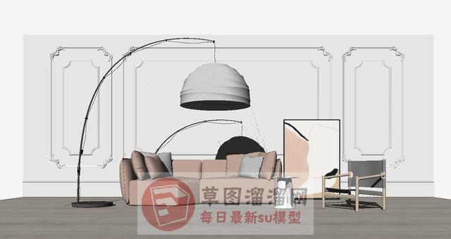 客厅沙发落地灯SU模型