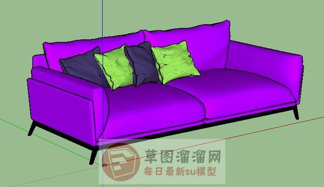 双人座沙发家具SU模型