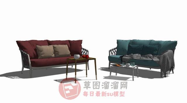 欧式沙发SU模型