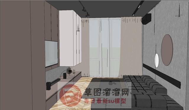 客厅沙发电视柜SU模型
