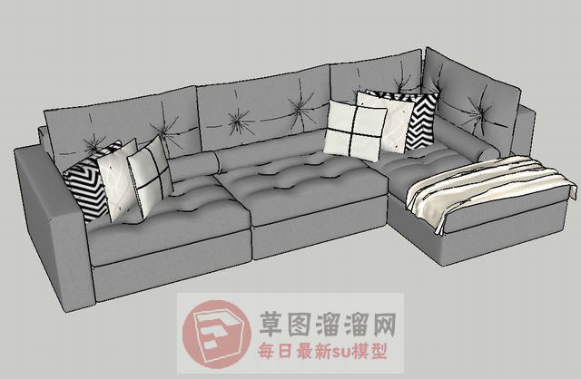 L型沙发家具SU模型