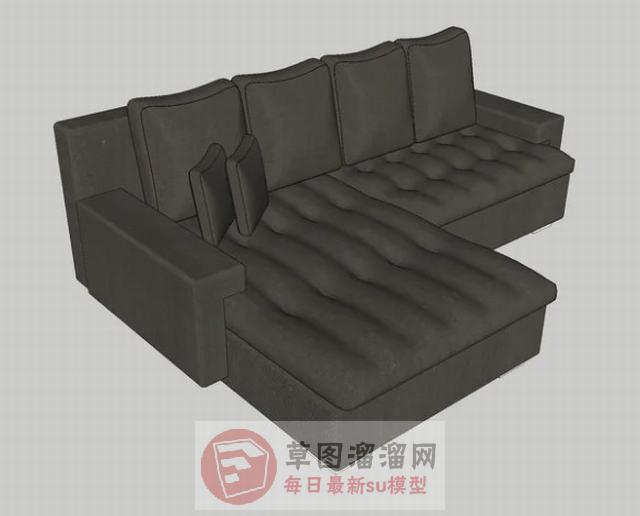 现代L形沙发SU模型
