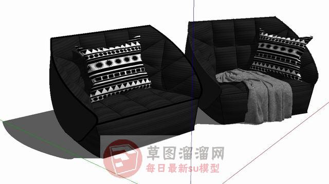 单人座沙发SU模型