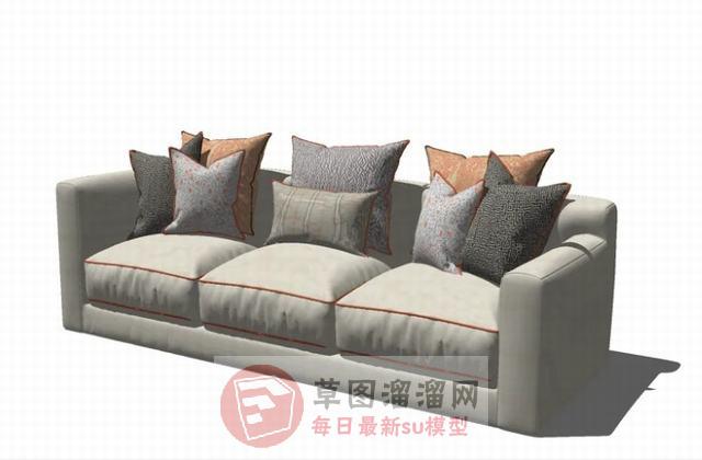 三人座沙发家具SU模型