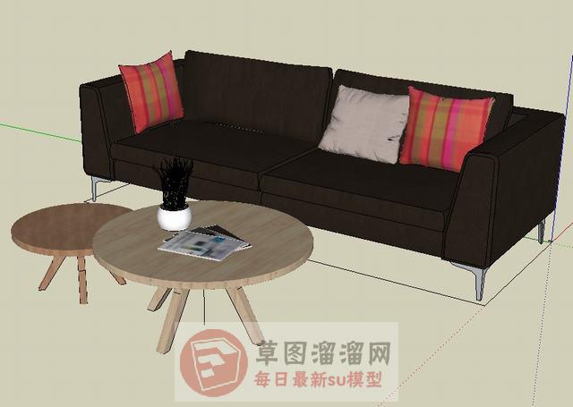 沙发茶几SU模型
