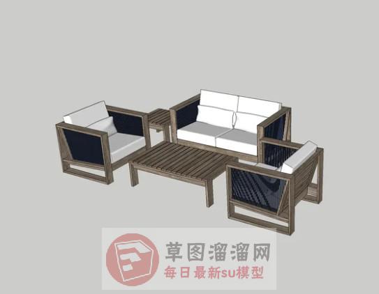 沙发茶几桌椅SU模型