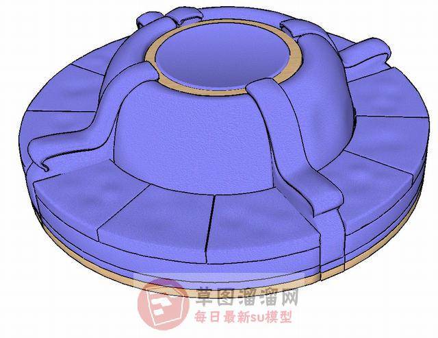 圆形沙发鞋店SU模型