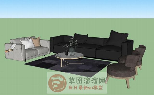 沙发茶几家具SU模型