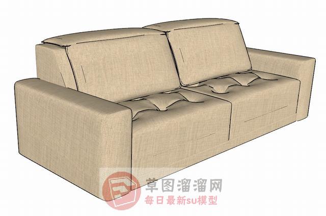 两人坐沙发家具SU模型