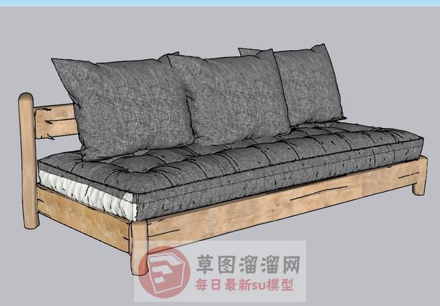 三人座沙发家具SU模型