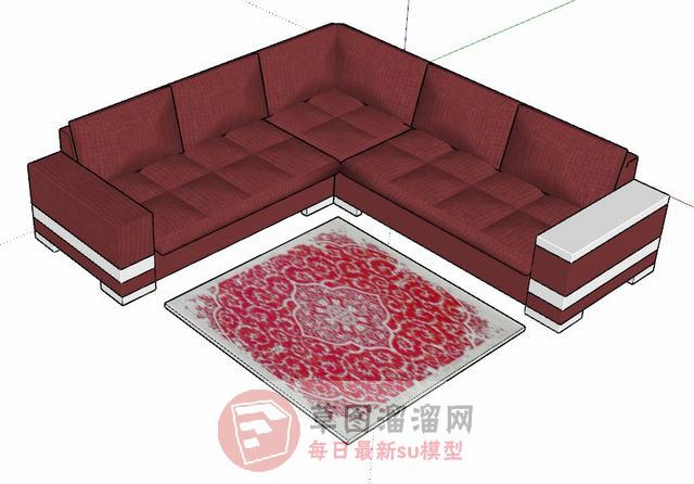 L型沙发家具SU模型
