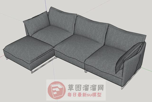 L型沙发家具SU模型